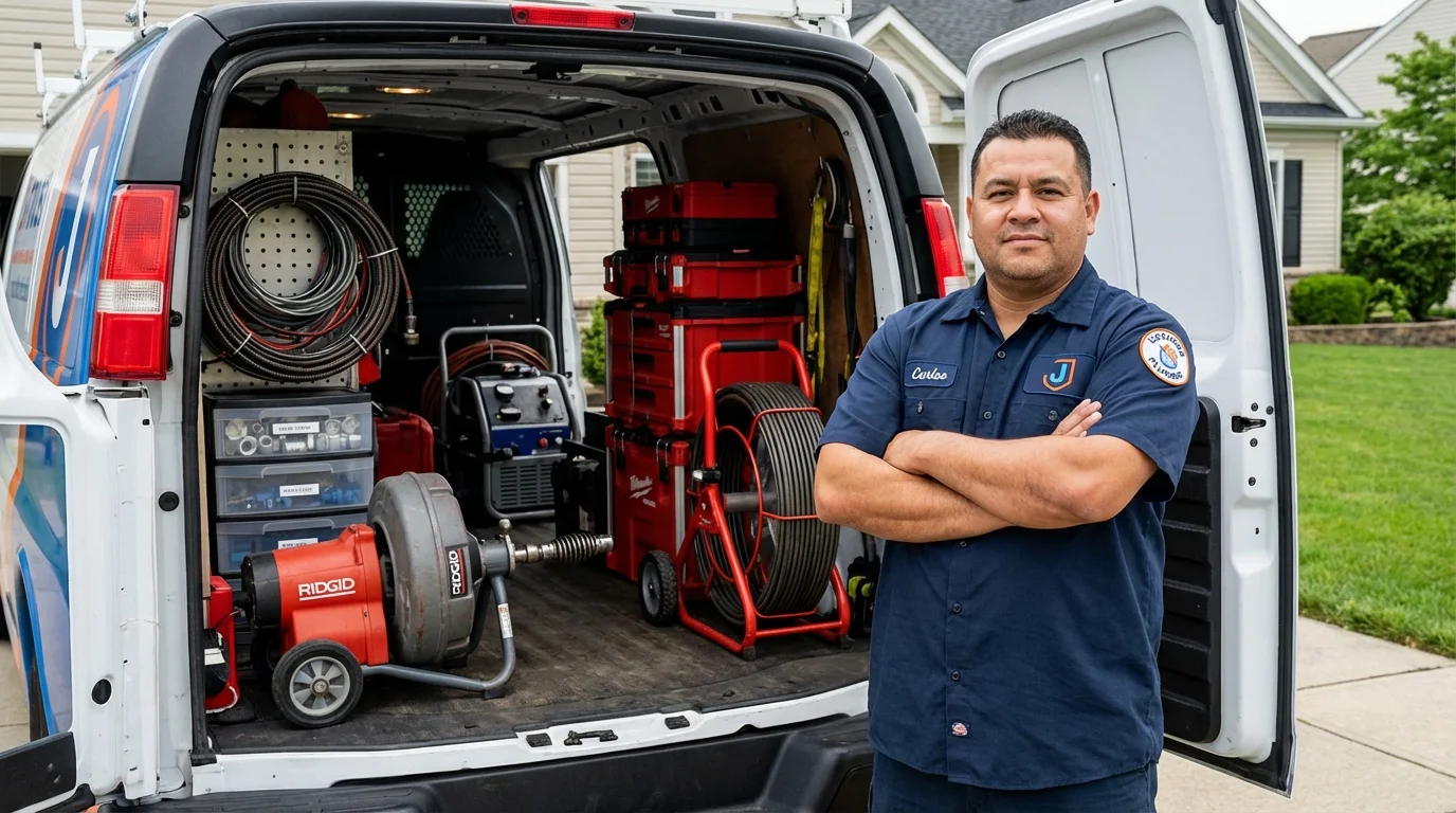 Professional drain cleaning equipment and Johns Plumbing LLC plumber in Carnation
